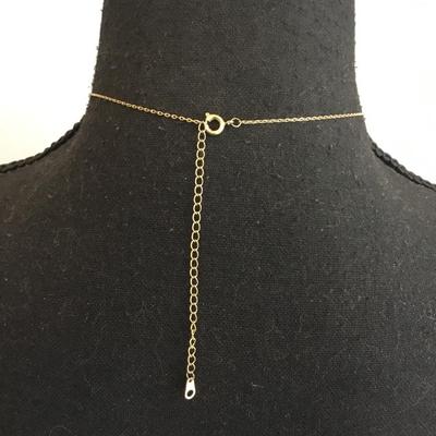 Vintage glass pendant necklace letter M on it