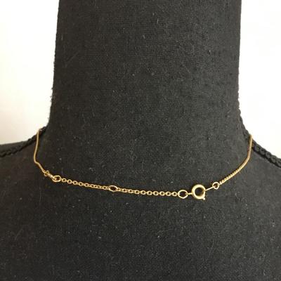 Mid century, gold, toned, dainty leaf, fashion necklace