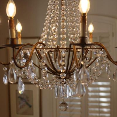 Elegant Crystal Chandelier with Bronze Finish, 8-Light