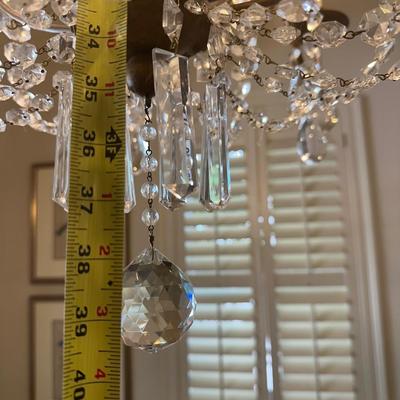 Elegant Crystal Chandelier with Bronze Finish, 8-Light