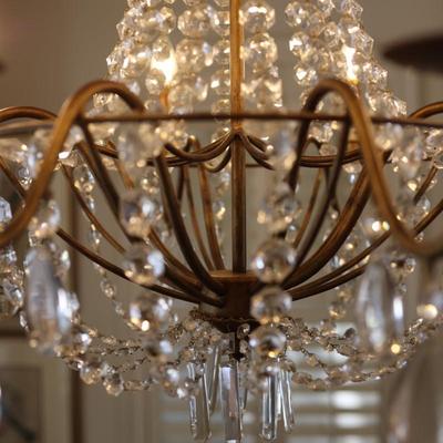 Elegant Crystal Chandelier with Bronze Finish, 8-Light
