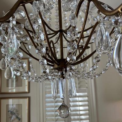 Elegant Crystal Chandelier with Bronze Finish, 8-Light