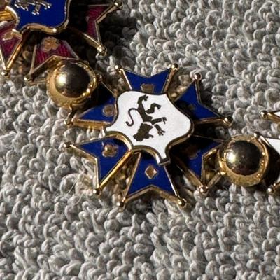 Heraldic Multicolor Enamel Shield Crest Coat of Arms Bracelet