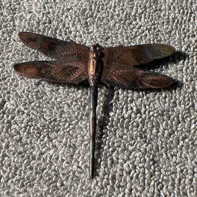 Bronze dragonfly brooch