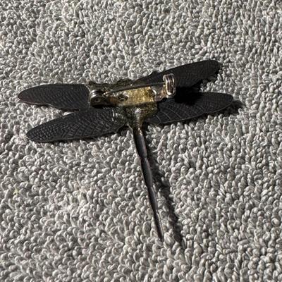 Bronze dragonfly brooch