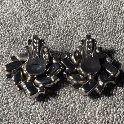 WEISS rhinestone clip-on earrings,