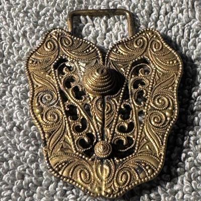 Victorian Filigree Belt Buckle.