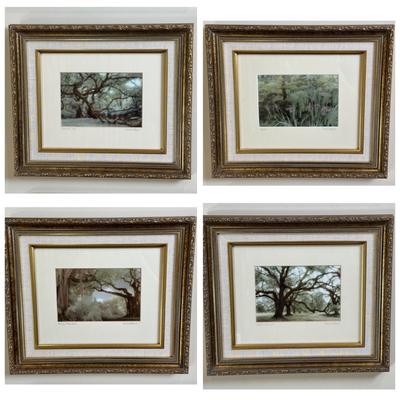 Set of 4 Hand-Colored Landscape Prints by Harriet Blum