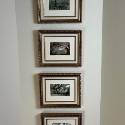 Set of 4 Hand-Colored Landscape Prints by Harriet Blum