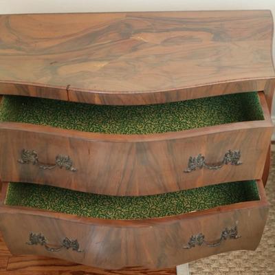 Pair of French-Style Two-Drawer Curved Chests