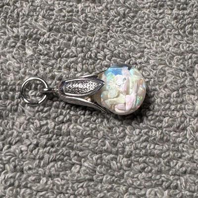 Beautiful petite floating opal pendant