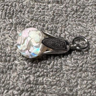 Beautiful petite floating opal pendant