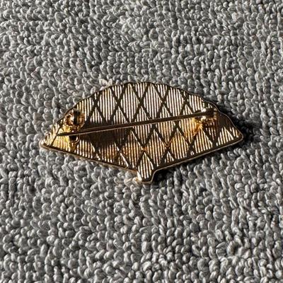 DAMASCENE fan brooch, from Spain