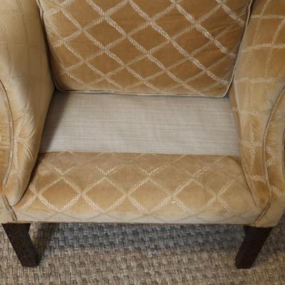 Pair of Kohlmaier Wingback Chairs with Velvet Upholstery