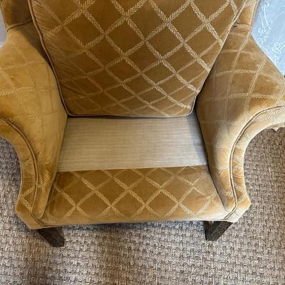 Pair of Kohlmaier Wingback Chairs with Velvet Upholstery