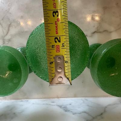 Set of 6 Green Blown Glasses