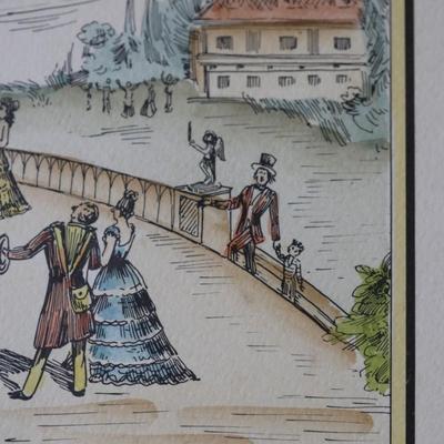 Framed Biliverti Franco Rainaldi Hand Colored French Balloon Prints (2)