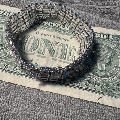 Silver-toned rhinestone bracelet,