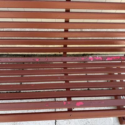 Industrial Outdoor Slat Bench