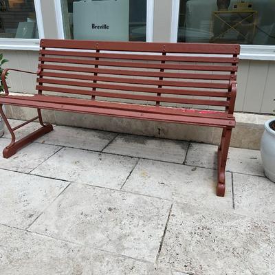 Industrial Outdoor Slat Bench