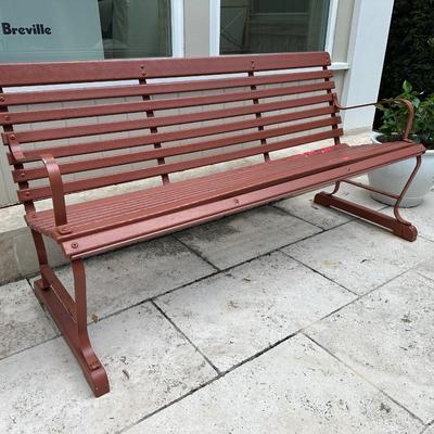 Industrial Outdoor Slat Bench