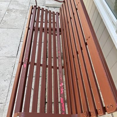 Industrial Outdoor Slat Bench