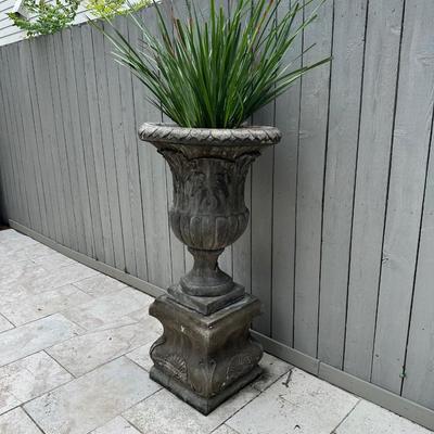 Large Concrete Garden Urn & Pedestal