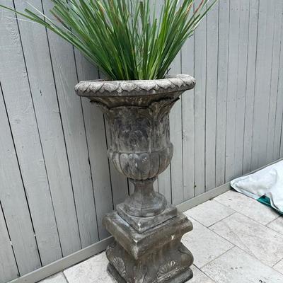 Large Concrete Garden Urn & Pedestal