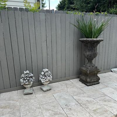 Large Concrete Garden Urn & Pedestal