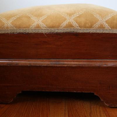 Vintage Upholstered Wooden Footstool