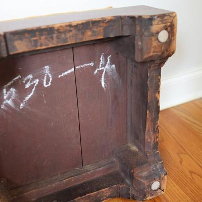 Vintage Upholstered Wooden Footstool