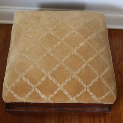 Vintage Upholstered Wooden Footstool