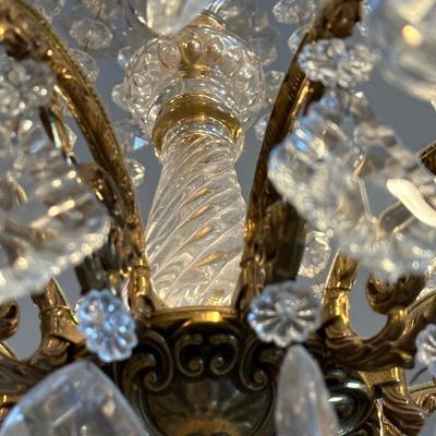 Crystal and Brass 8-Light Chandelier