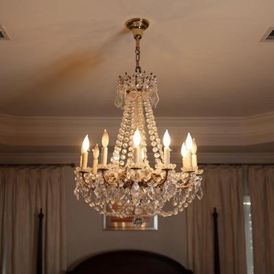 Crystal and Brass Chandelier