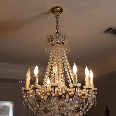Crystal and Brass Chandelier