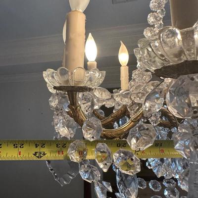 Crystal and Brass Chandelier