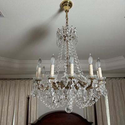 Crystal and Brass Chandelier