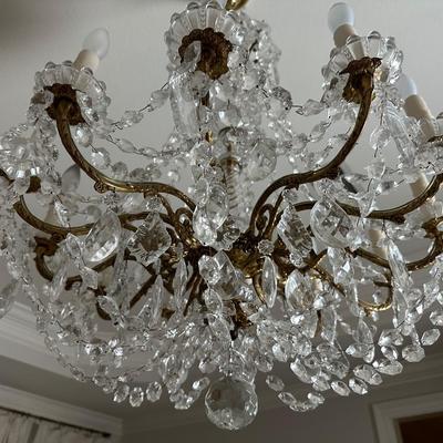 Crystal and Brass Chandelier