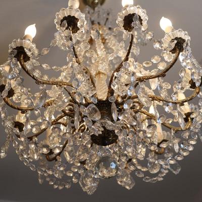 Crystal and Brass Chandelier
