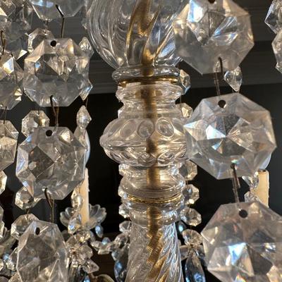 Crystal and Brass Chandelier
