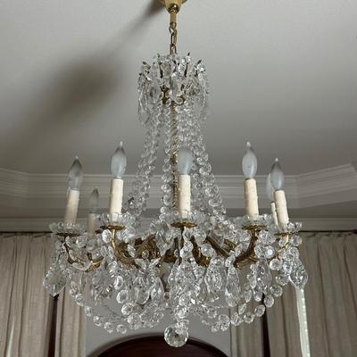 Crystal and Brass Chandelier