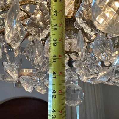 Crystal and Brass 8-Light Chandelier