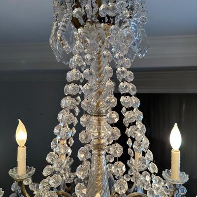 Crystal and Brass Chandelier