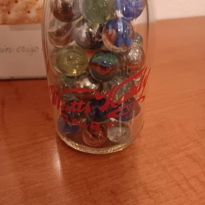 MARBLES IN A SMALL BOTTLE AND OTHER RANDOM VINTAGE ITEMS