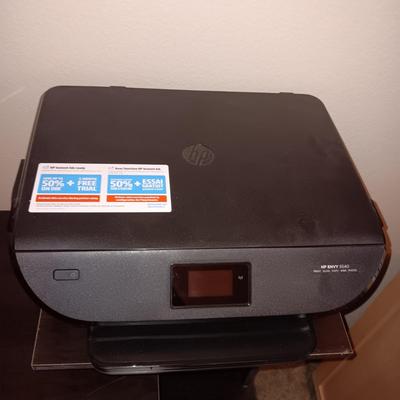 SMALL COMPUTER DESK AND A HP ENVY 5540 ALL IN 1 PRINTER