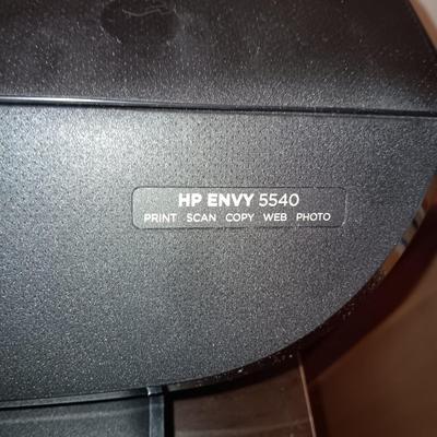 SMALL COMPUTER DESK AND A HP ENVY 5540 ALL IN 1 PRINTER