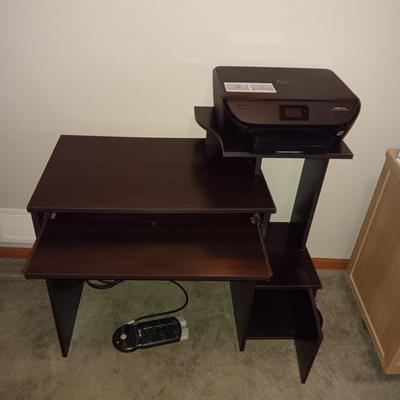 SMALL COMPUTER DESK AND A HP ENVY 5540 ALL IN 1 PRINTER