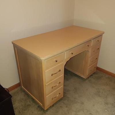 SOLID WOOD DESK WITH A FORMICA TOP
