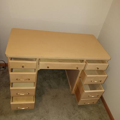 SOLID WOOD DESK WITH A FORMICA TOP