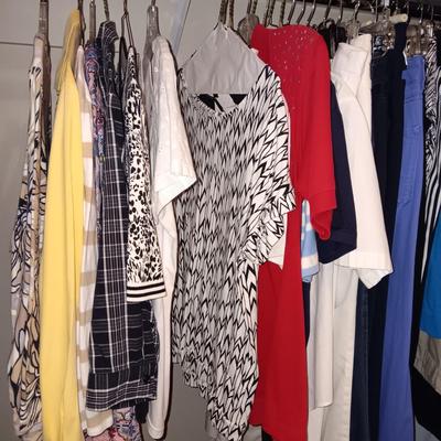 LADIES CASUAL CLOTHES FROM TALBOTS, CHICOS, COLDWATER CREEK, ETC (MEDIUM & 6-8 PANTS)